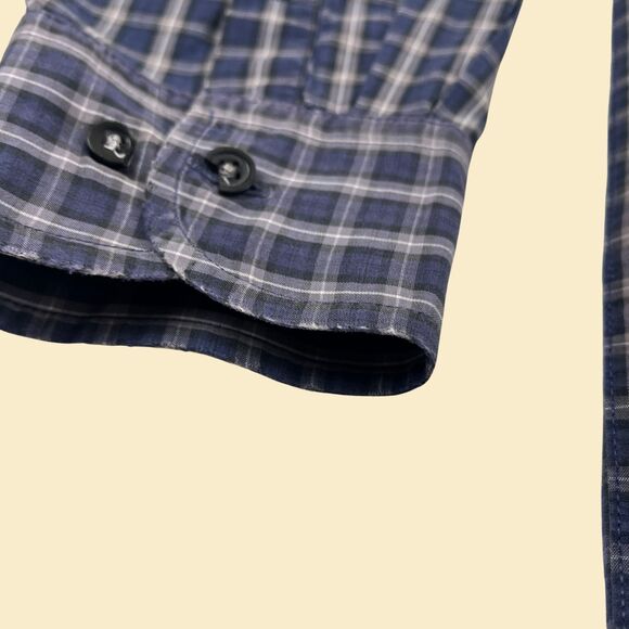 90s/Y2K GAP mens L shirt, vintage 1990s blue/white button down shirt - Picture 6 of 10